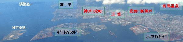 神戸航空写真(北は右側)